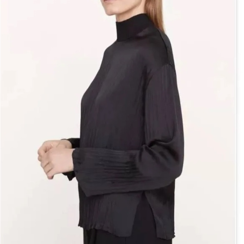 Satin Vince mock turtle neck blouse